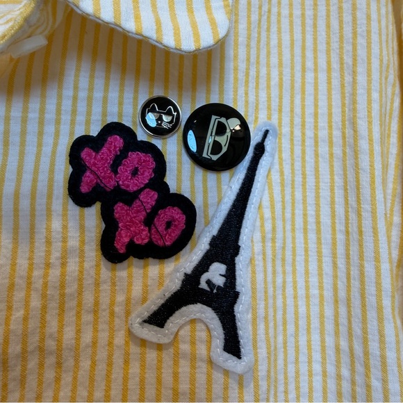 Karl Lagerfeld Yellow Striped Shirt with Patch Size XL - Picture 2 of 6